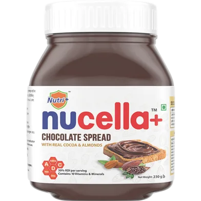 Nutri Plus Nucella Plus Chocolate Bread Spread (Cocoa and Almonds) 230gm - 1013 - Rokomari product